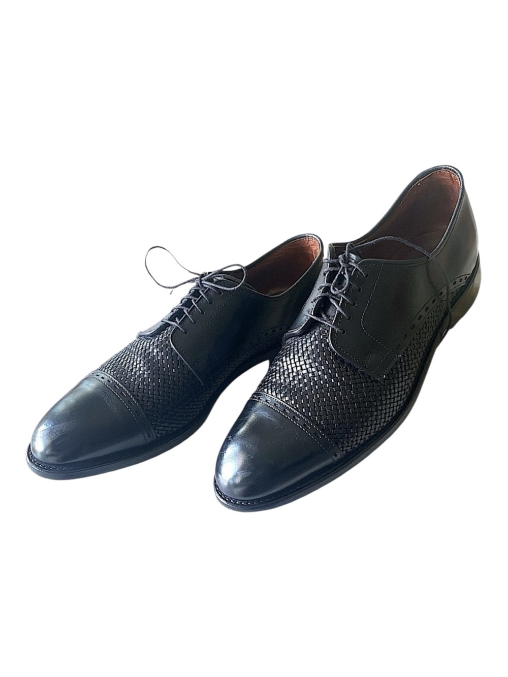 ALLEN EDMONDS Vintage New Orleans Woven Leather Oxfords 10.5D Lace up Gorpc…